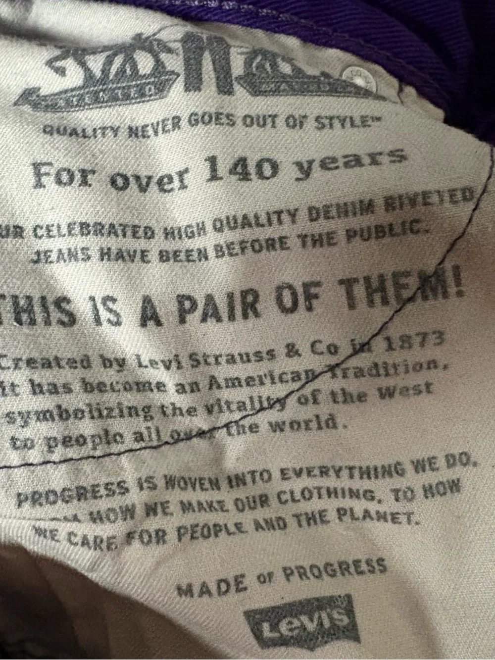 EUC Levis 541 Purple Jeans Mens 30 x 32 Rare Bright Button & Zipper Fly